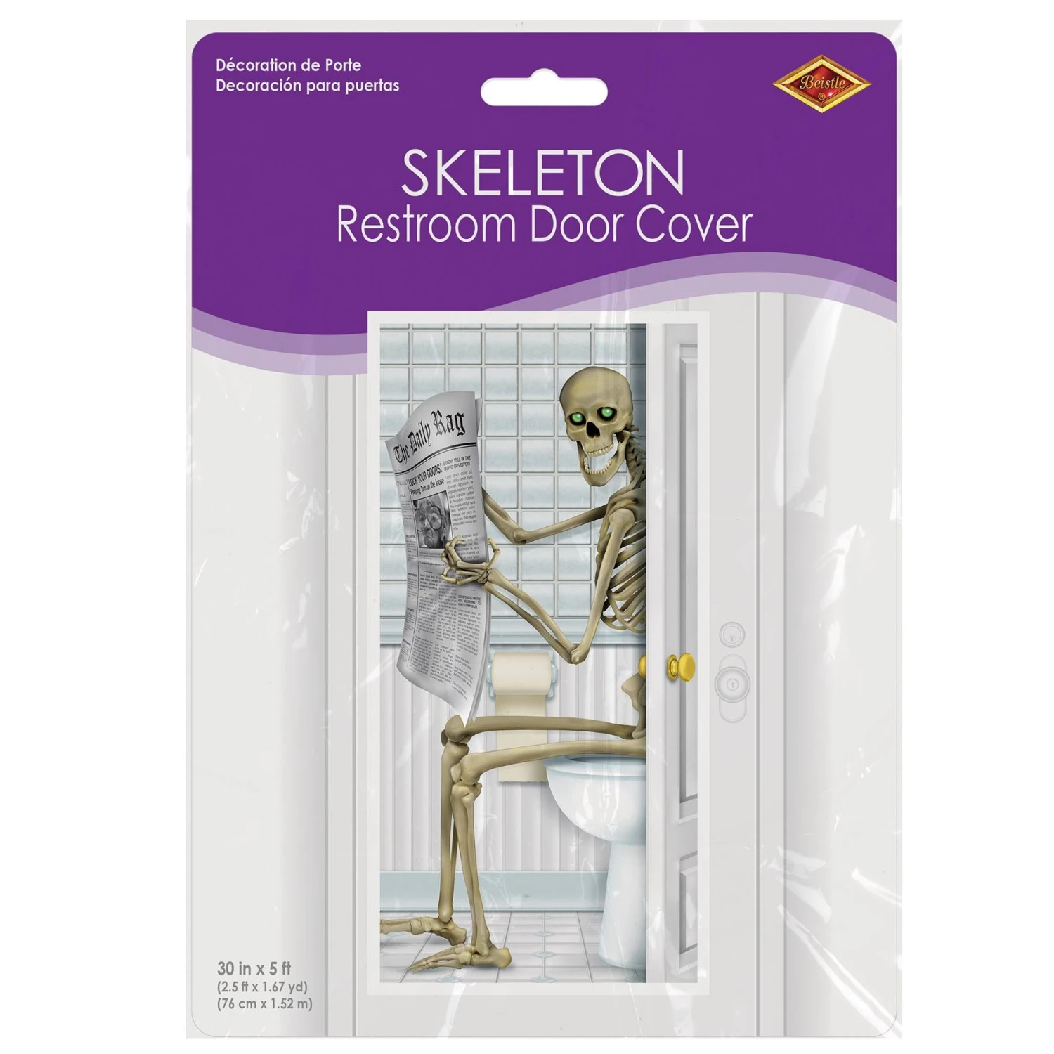 Halloween Skeleton Restroom Door Cover 4 Halloween Skeleton Restroom Door Cover - Image 4