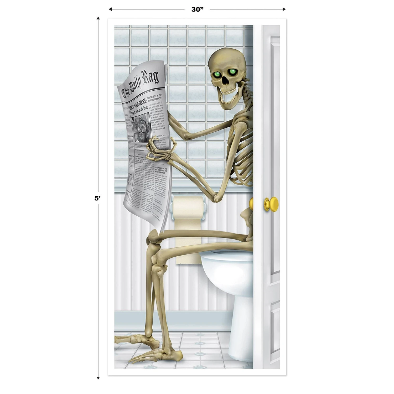 Halloween Skeleton Restroom Door Cover 5 Halloween Skeleton Restroom Door Cover - Image 5