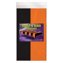 Halloween Orange & Black Stripes Tablecover 6 Halloween Orange & Black Stripes Tablecover -Bulk Party Supplies Shop 00104 i3