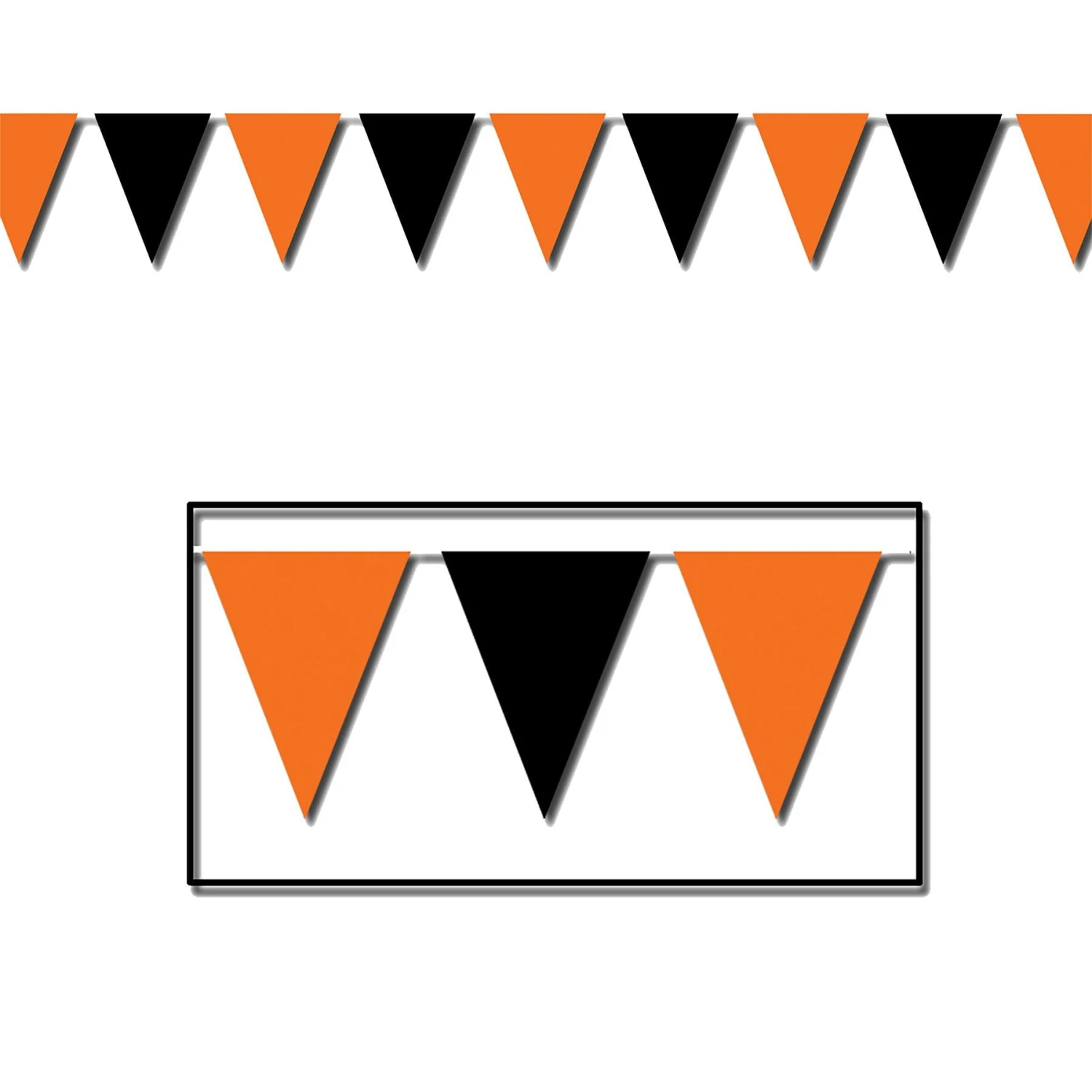 Halloween Orange & Black Pennant Banner 1 Halloween Orange & Black Pennant Banner
