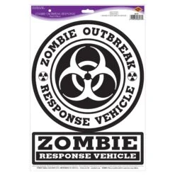 Halloween Zombie Outbreak Response Peel 'N Place Clings (2 Per Package)