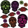Day Of The Dead Sugar Skull Cutouts (12 Per Package) 22 Day Of The Dead Sugar Skull Cutouts (12 Per Package) -Bulk Party Supplies Shop 00330