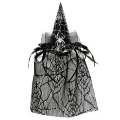 Halloween Spider Witch Hat Headband With Veil