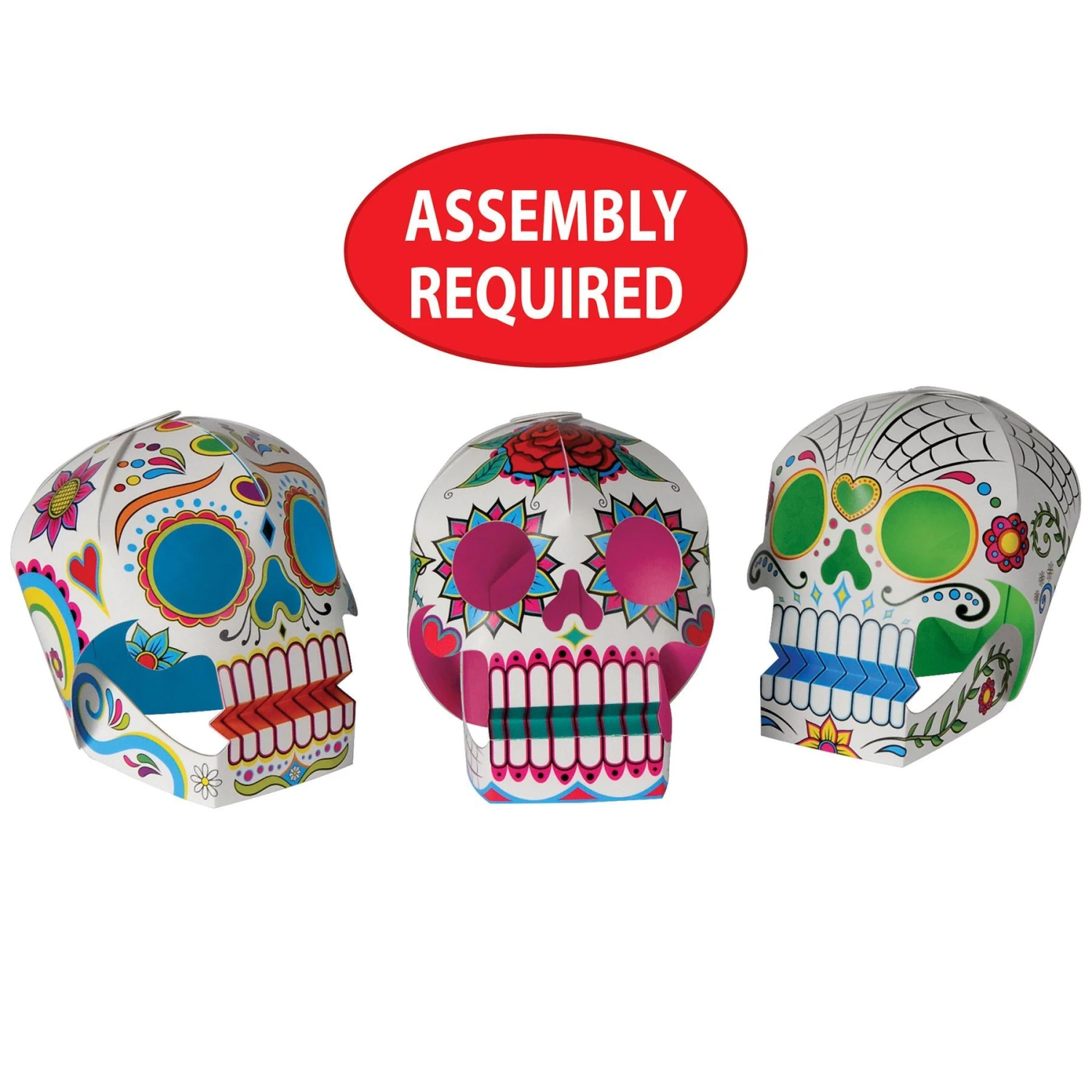 Day Of The Dead 3-D Sugar Skull Centerpieces (3 Per Package) 5 Day Of The Dead 3-D Sugar Skull Centerpieces (3 Per Package) - Image 5