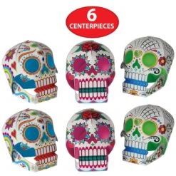 Day Of The Dead 3-D Sugar Skull Centerpieces (3 Per Package) 15 Day Of The Dead 3-D Sugar Skull Centerpieces (3 Per Package) -Bulk Party Supplies Shop 00449 i7 1