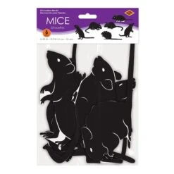 Mice Silhouettes Printed 2 Sides (6 Per Package) -Bulk Party Supplies Shop 00459 i3