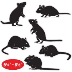 Mice Silhouettes Printed 2 Sides (6 Per Package) -Bulk Party Supplies Shop 00459 i5