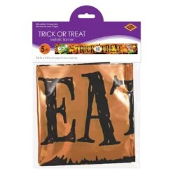 Halloween Metallic Trick Or Treat Banner -Bulk Party Supplies Shop 00473 i3