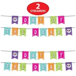 Day Of The Dead Streamer 15 Day Of The Dead Streamer -Bulk Party Supplies Shop 00478 i7 1