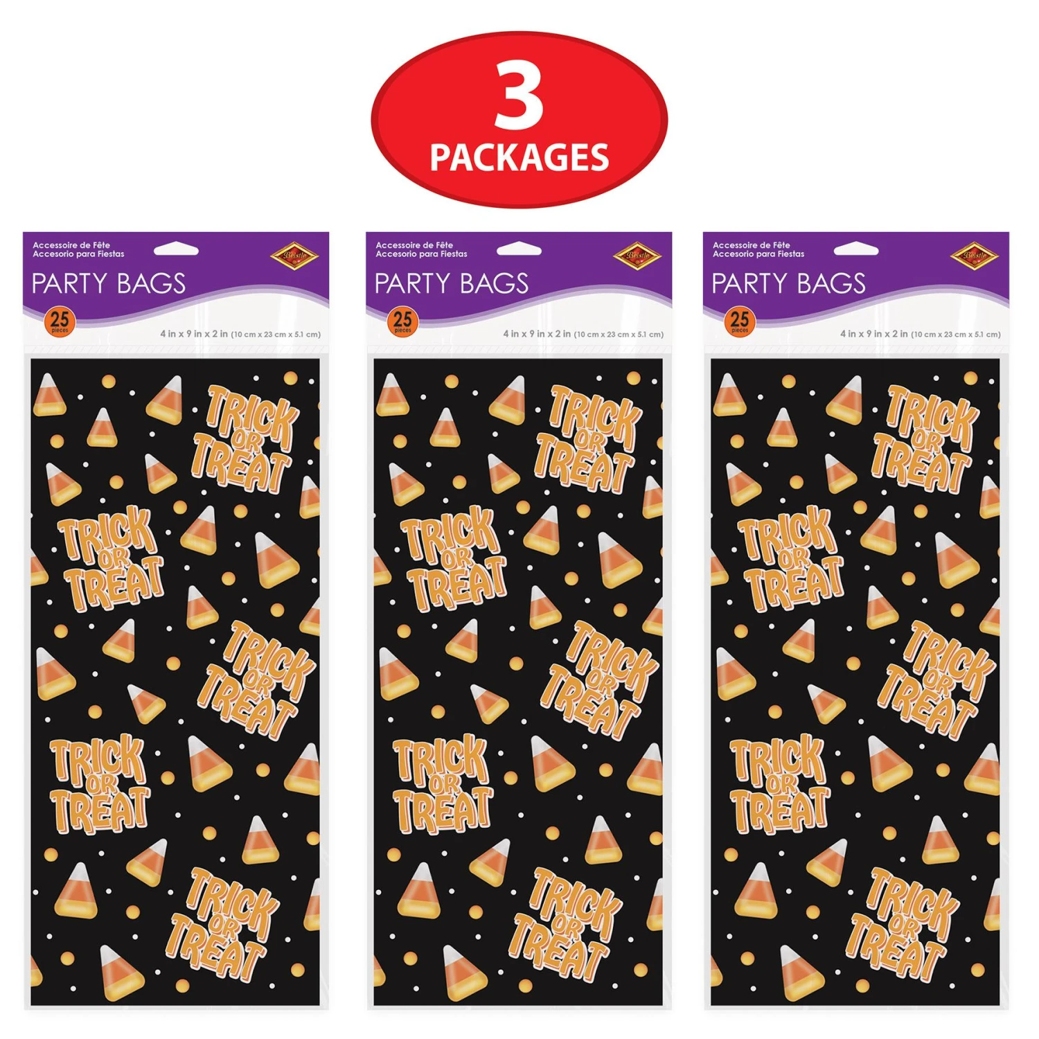 Halloween Trick Or Treat Cello Bags (25 Per Package) 4 Halloween Trick Or Treat Cello Bags (25 Per Package) - Image 4