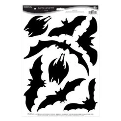 Halloween Bat Silhouette Clings (1 Sheet Per Package) 10 Halloween Bat Silhouette Clings (1 Sheet Per Package) -Bulk Party Supplies Shop 00483 i3