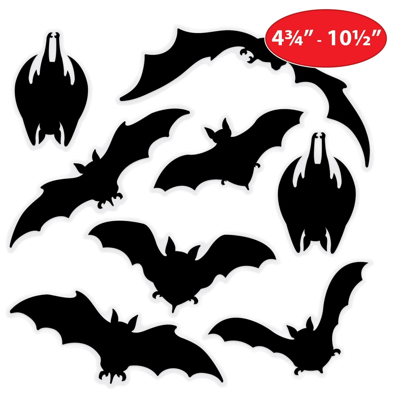 Halloween Bat Silhouette Clings (1 Sheet Per Package) 6 Halloween Bat Silhouette Clings (1 Sheet Per Package) - Image 6