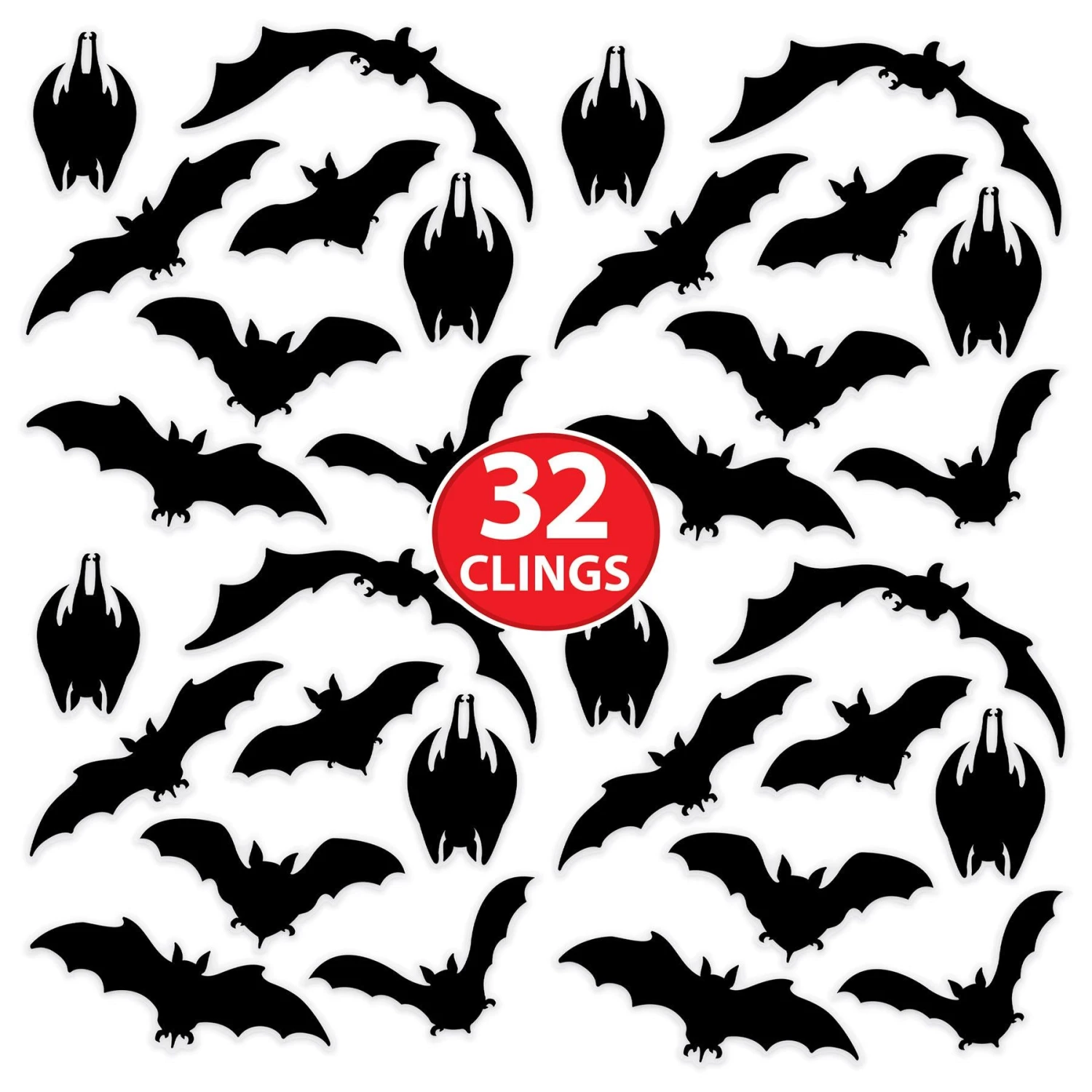 Halloween Bat Silhouette Clings (1 Sheet Per Package) 8 Halloween Bat Silhouette Clings (1 Sheet Per Package) - Image 8