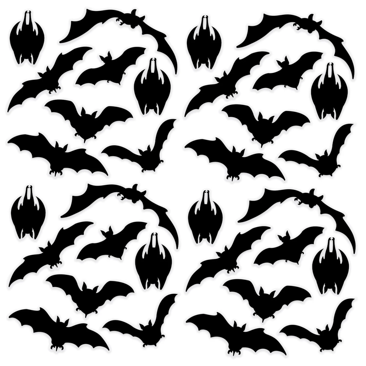 Halloween Bat Silhouette Clings (1 Sheet Per Package) 7 Halloween Bat Silhouette Clings (1 Sheet Per Package) - Image 7