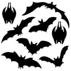 Halloween Bat Silhouette Clings (1 Sheet Per Package)