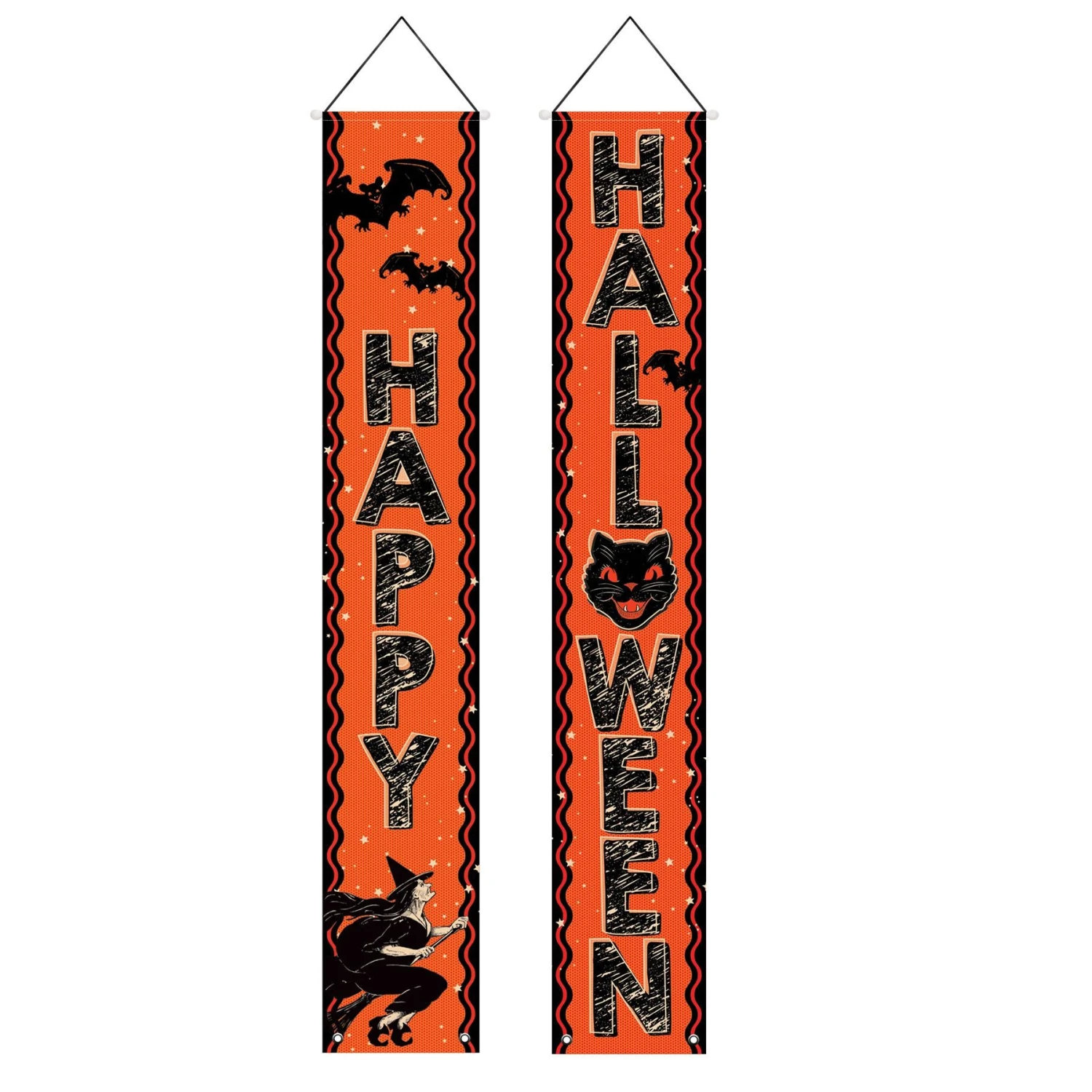 Vintage Halloween Fabric Door Panel Set 1 Vintage Halloween Fabric Door Panel Set