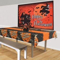 Vintage Halloween Fabric Backdrop -Bulk Party Supplies Shop 00496 i2