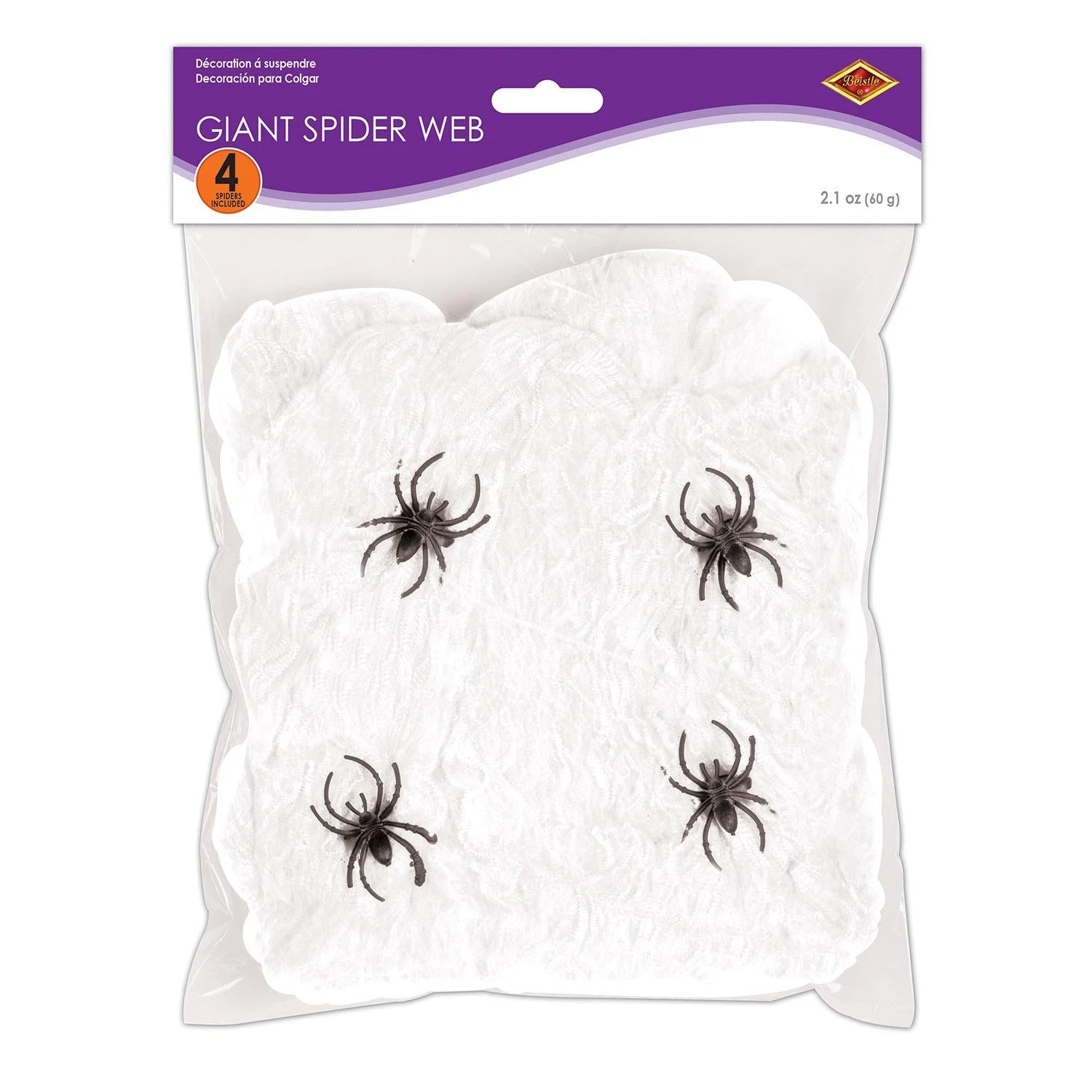 Halloween Giant Spider Web - White (2.1 Oz Per Package) 1 Halloween Giant Spider Web - White (2.1 Oz Per Package)