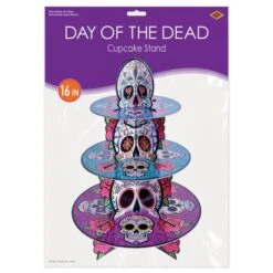 Day Of The Dead Cupcake Stand (1 Per Package) -Bulk Party Supplies Shop 00559 i3 day of the dead cupcake stand