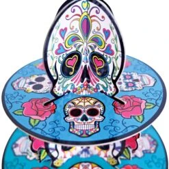 Day Of The Dead Cupcake Stand (1 Per Package) -Bulk Party Supplies Shop 00559 i4 day of the dead cupcake stand