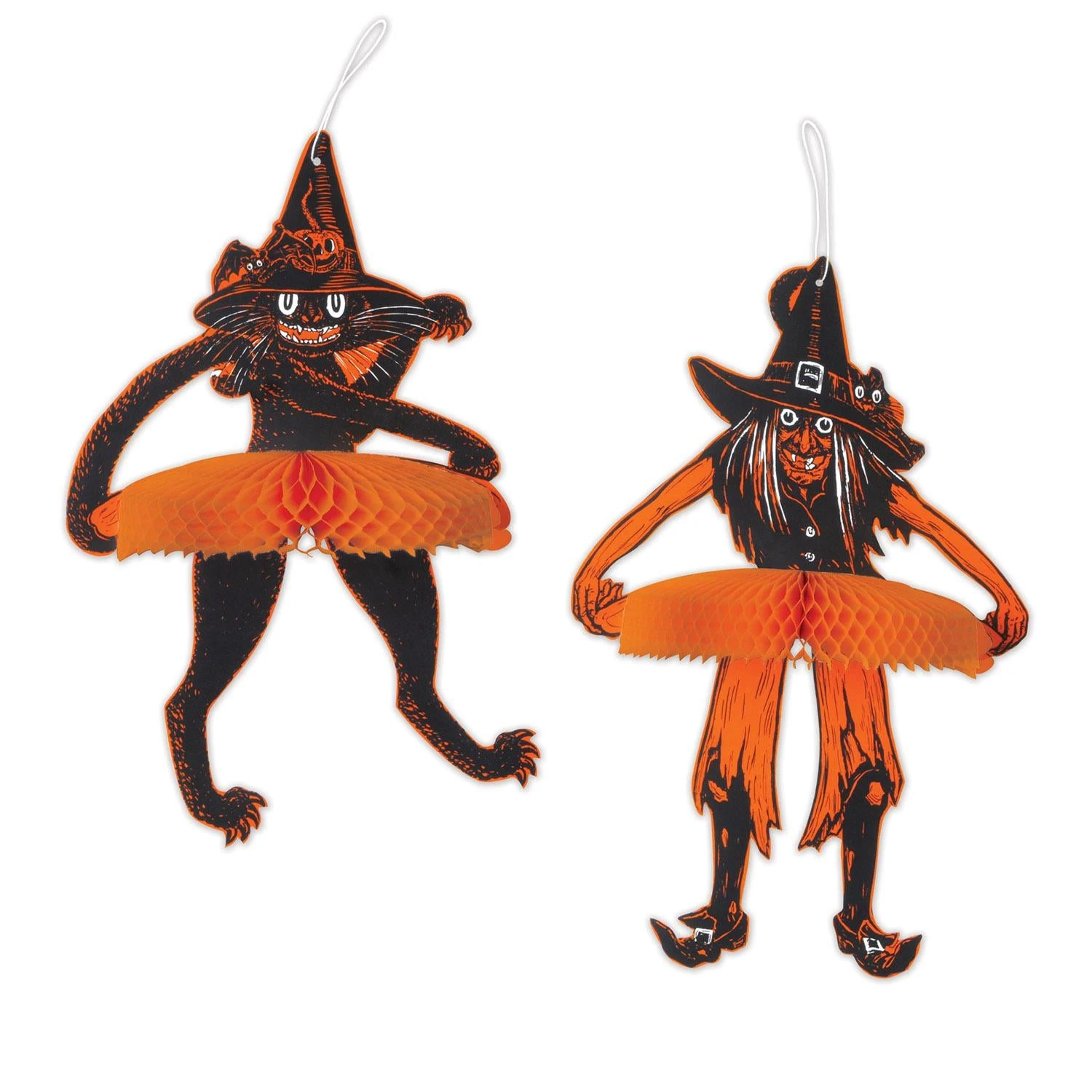Vintage Halloween Tango Witch & Cat Decoration Set 1 Vintage Halloween Tango Witch & Cat Decoration Set