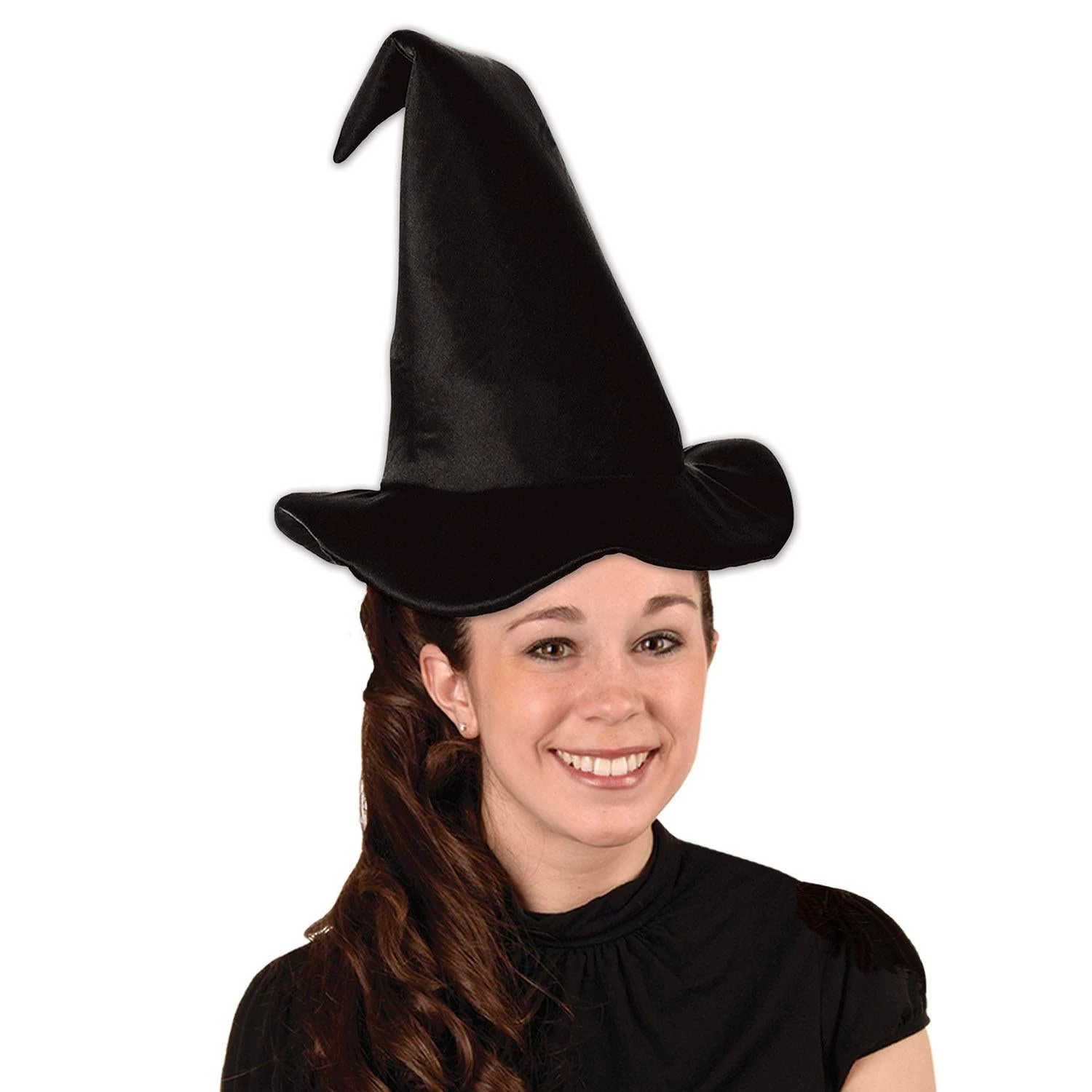 Halloween Satin-Soft Black Witch Hat 3 Halloween Satin-Soft Black Witch Hat - Image 3