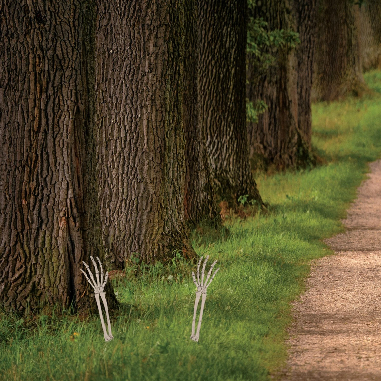 Halloween Plastic Skeleton Hand Yard Stakes (2 Per Package) 2 Halloween Plastic Skeleton Hand Yard Stakes (2 Per Package) - Image 2