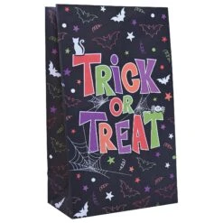 Halloween Paper Treat Bags W/Stickers (12 Per Package)
