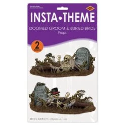 Halloween Doomed Groom & Buried Bride Props (2 Per Package) -Bulk Party Supplies Shop 00907 i3