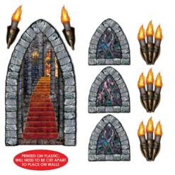 Halloween Stairway - Window & Torch Props (9 Per Package) -Bulk Party Supplies Shop 00912 i4