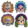 Day Of The Dead Masks (4 Per Package) -Bulk Party Supplies Shop 00927
