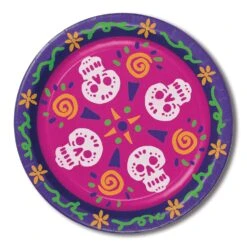 Day Of The Dead Paper Plates 9 Inch (8 Per Package)