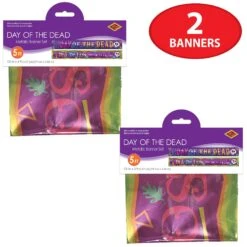 Day Of The Dead Metallic Banner Set -Bulk Party Supplies Shop 00943 i3 1