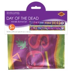 Day Of The Dead Metallic Banner Set -Bulk Party Supplies Shop 00943 i3