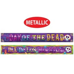 Day Of The Dead Metallic Banner Set -Bulk Party Supplies Shop 00943 i4