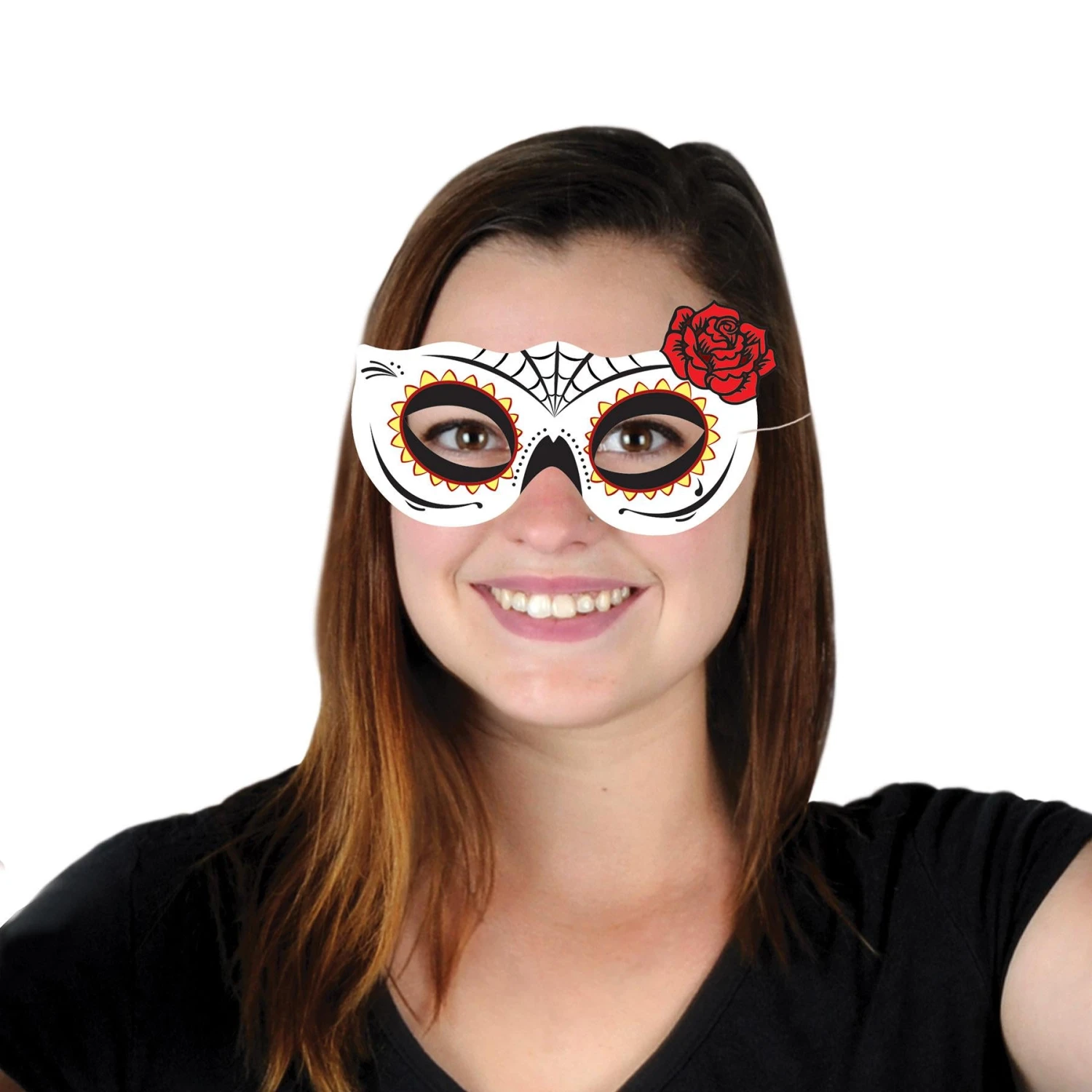 Day Of The Dead Half Masks (4 Per Package) 3 Day Of The Dead Half Masks (4 Per Package) - Image 3