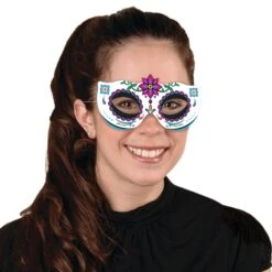 Day Of The Dead Half Masks (4 Per Package) 14 Day Of The Dead Half Masks (4 Per Package) -Bulk Party Supplies Shop 00951 i2 3