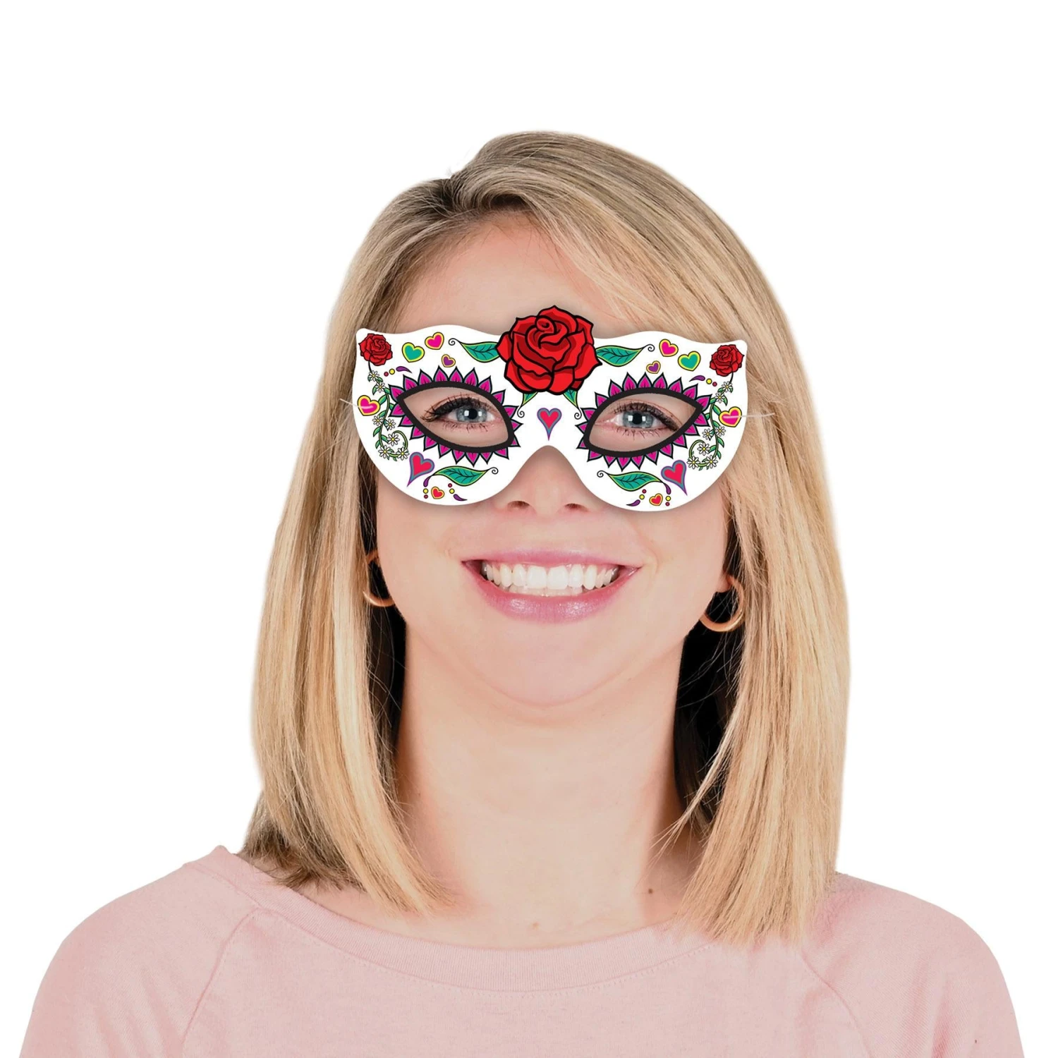 Day Of The Dead Half Masks (4 Per Package) 2 Day Of The Dead Half Masks (4 Per Package) - Image 2