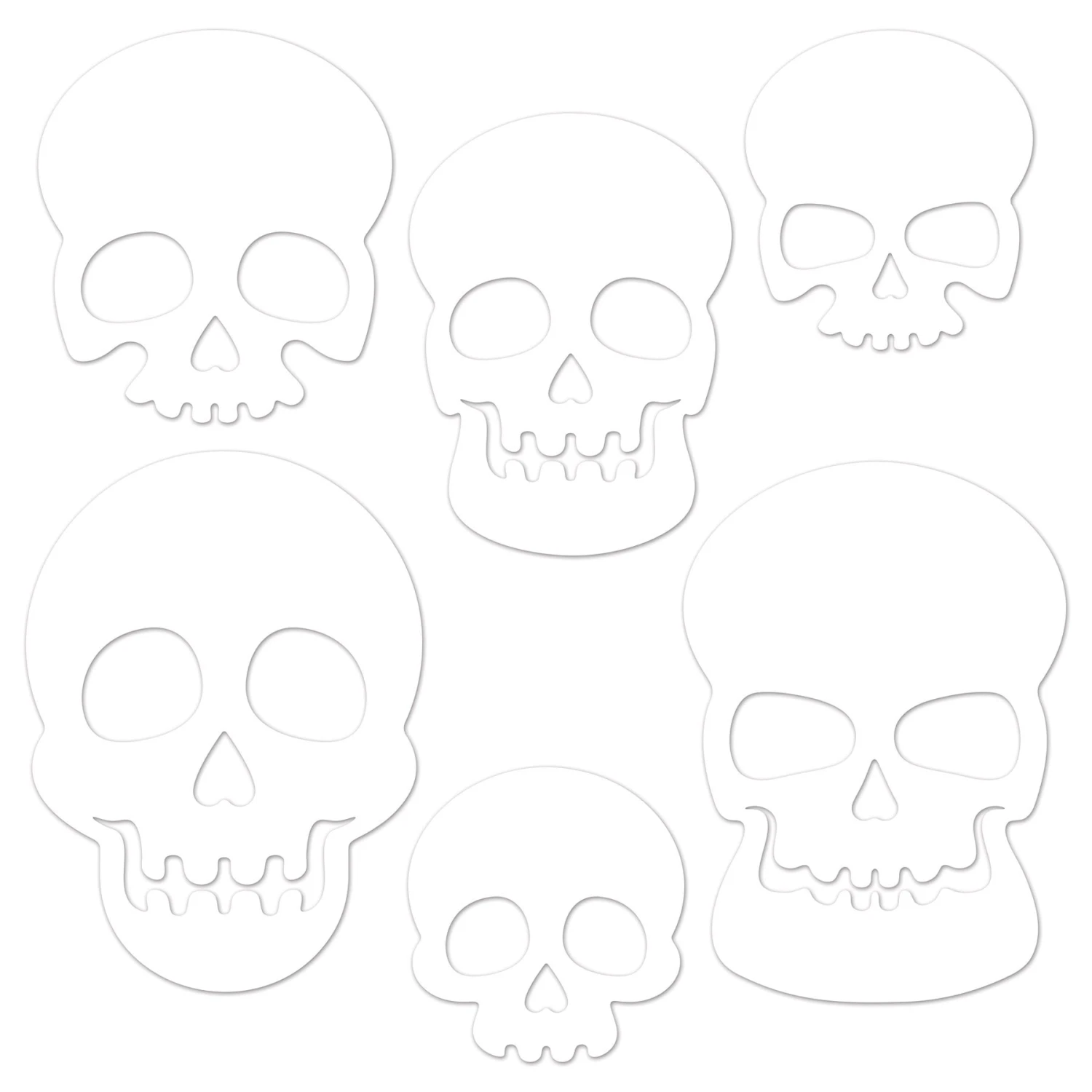 Plastic Die-Cut Skull Decorations (6 Per Package) 1 Plastic Die-Cut Skull Decorations (6 Per Package)