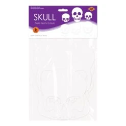 Plastic Die-Cut Skull Decorations (6 Per Package) 3 Plastic Die-Cut Skull Decorations (6 Per Package) -Bulk Party Supplies Shop 00953 i3 plastic die cut skulls