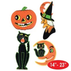 Vintage Halloween Packaged Cutouts (4 Per Package) -Bulk Party Supplies Shop 01016 i5