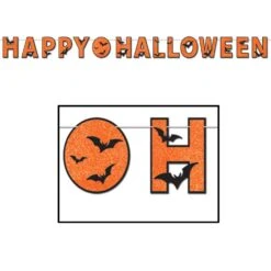 Glittered Happy Halloween Streamer