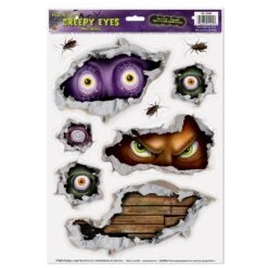 Halloween Creepy Eyes Peel 'N Place Clings (9 Per Package)