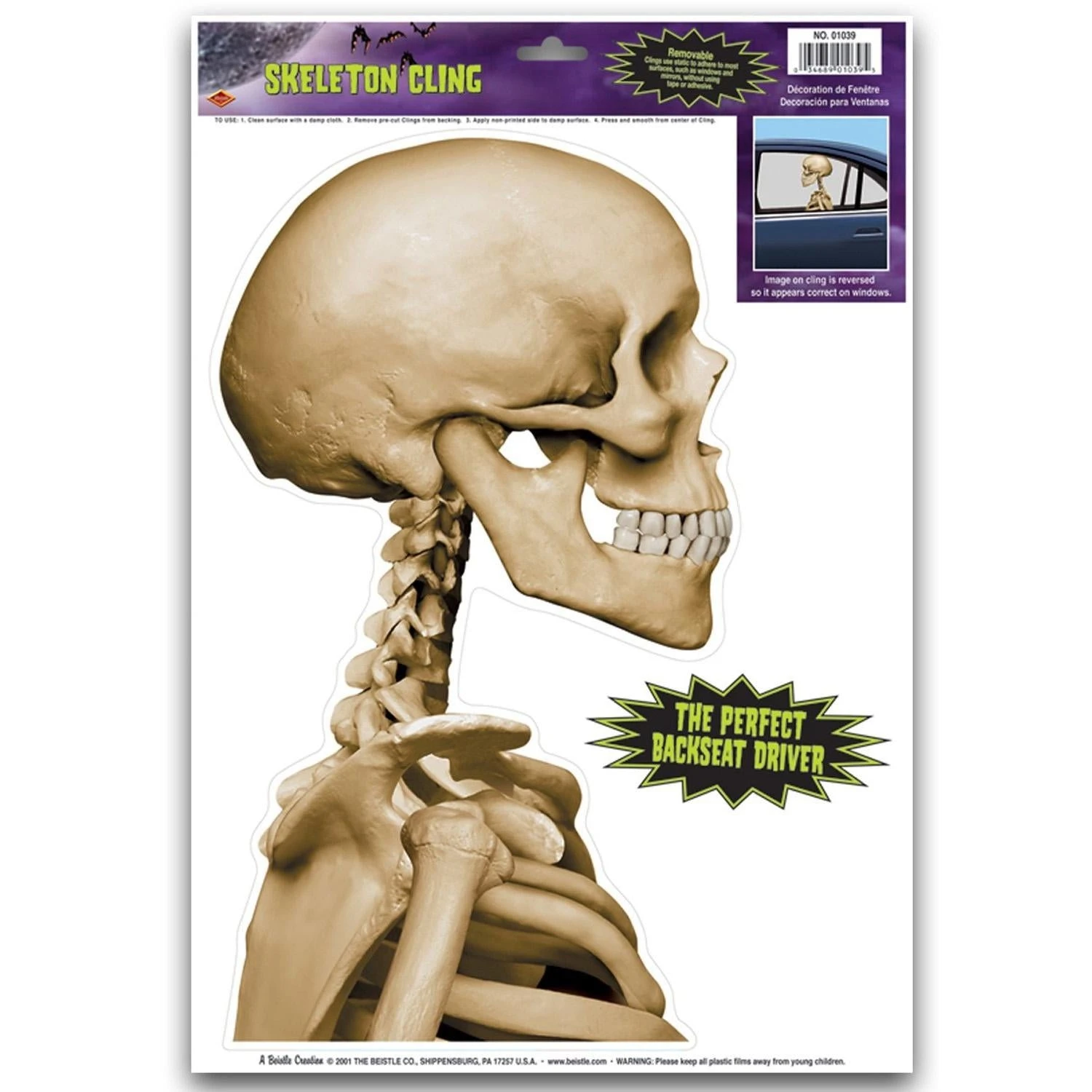 Halloween Skeleton Car Cling 1 Halloween Skeleton Car Cling