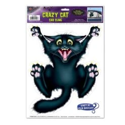 Halloween Crazy Cat Car Cling