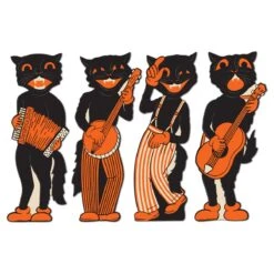 Vintage Halloween Scat Cat Band Cutouts (4 Per Package)