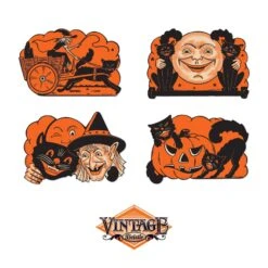 9 Inch Vintage Halloween Cutouts (4 Per Package) 8 9 Inch Vintage Halloween Cutouts (4 Per Package) -Bulk Party Supplies Shop 01182 i4