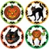 Plastic Vintage Halloween Round Placemats (4 Per Package)