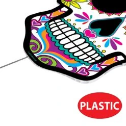 Plastic Day Of The Dead Sugar Skull Yard Signs (6 Per Package) -Bulk Party Supplies Shop 01256 i4 1