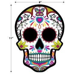 Plastic Day Of The Dead Sugar Skull Yard Signs (6 Per Package) -Bulk Party Supplies Shop 01256 i5